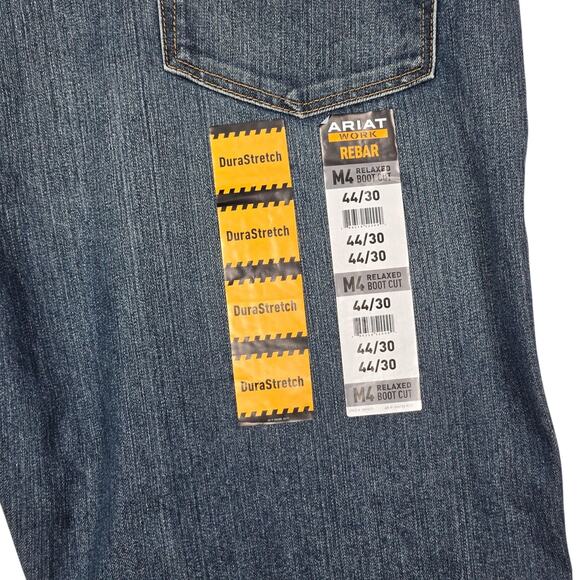 Ariat Rebar M4 Jeans Men 44x30 NEW Relaxed DuraStretch Boot Cut Carbine Workwear - Picture 12 of 13